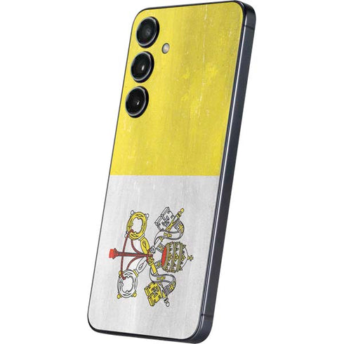 Vatican City Flag Distressed Galaxy S24 Skin